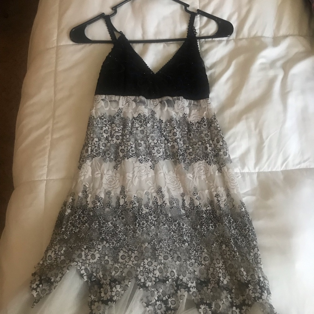 Black lace lingerie dress